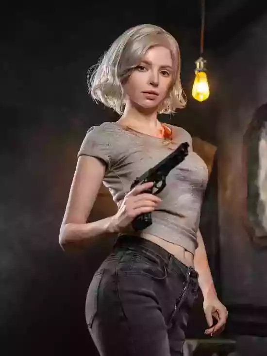 碍事梨体模COS《生化9》格蕾丝:金发碧眼绝美还原