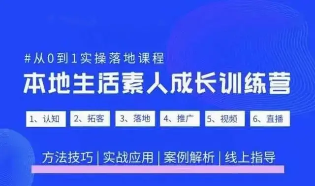 抖音本地生活素人成长训练营，从0到1实操落地课程，方法技巧|实战应用|案例解析