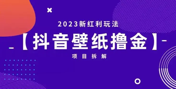 抖音壁纸小程序创作者撸金项目，2023新红利玩法