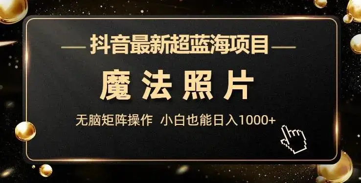 抖音最新超蓝海项目，魔法照片，无脑矩阵操作，小白也能日入1000+-图片1