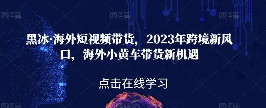 黑冰·海外短视频带货，2023年跨境新风口，海外小黄车带货新机遇