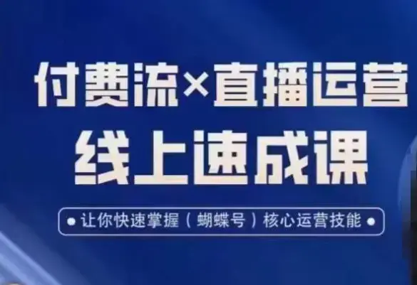 视频号付费流实操课程，付费流X直播运营速成课，让你快速掌握视频号核心运营技能