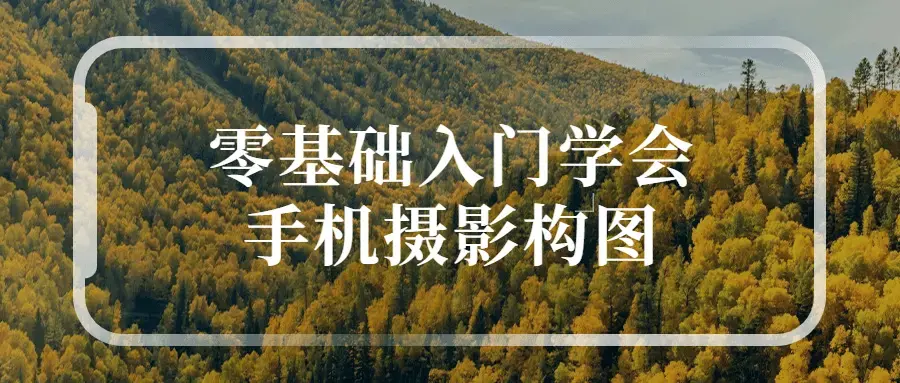 零基础入门学会手机摄影构图造型手段