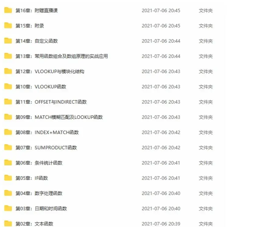 白话Excel函数高手100例视频课程