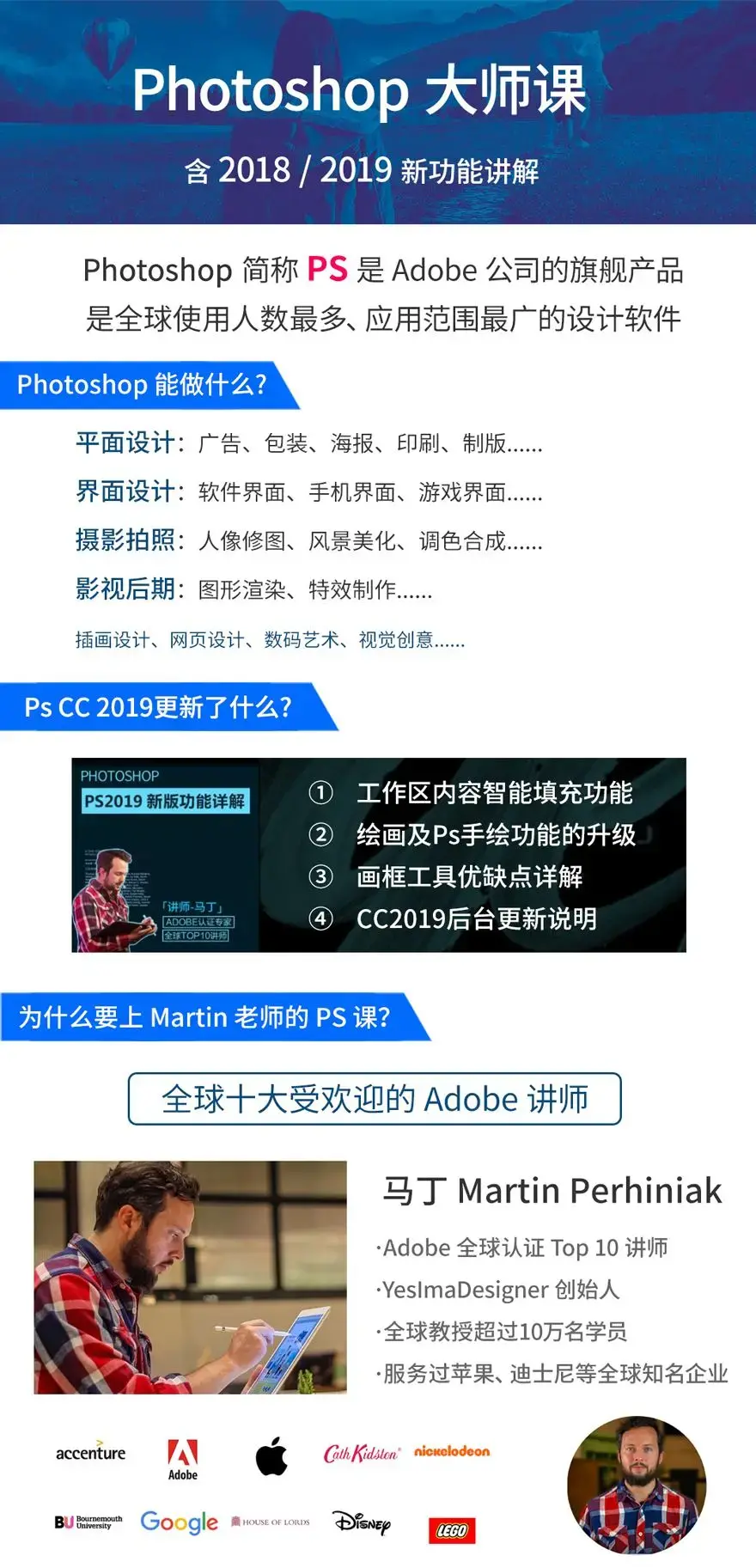 Photoshop CC2019视频教程+软件+素材+字体