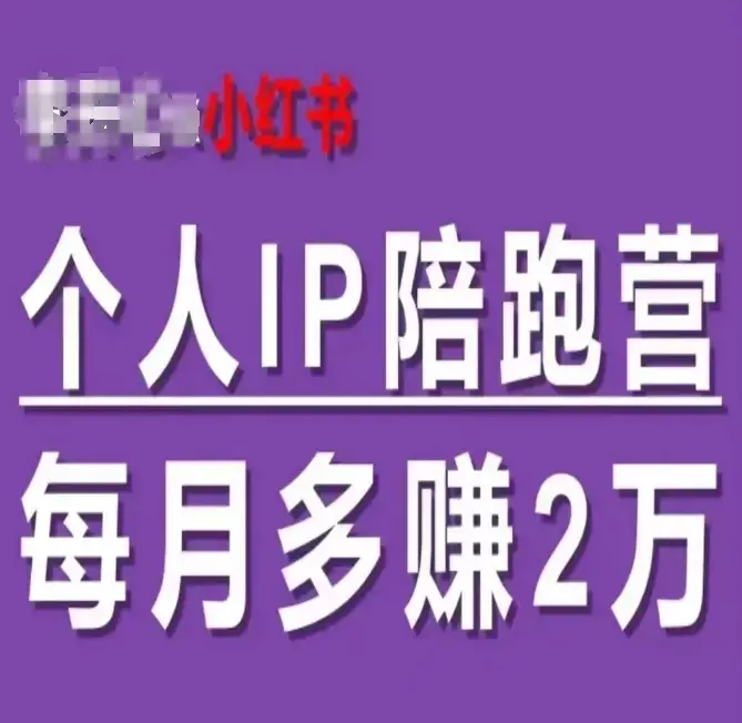 小红书个人IP陪跑营，60天拥有自动转化成交的双渠道个人IP
