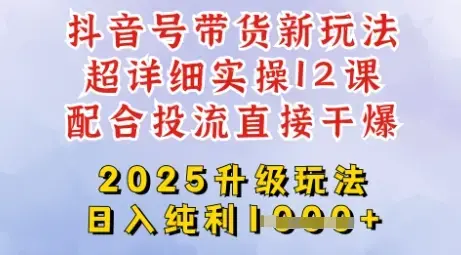 2025全新升级抖音带货玩法，从剪辑到选品再到发布投流，超详细玩法揭秘