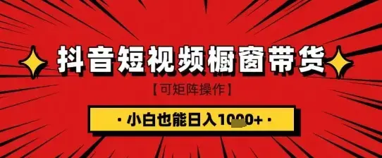 抖音短视频食品橱窗带货，小白轻松上手日入1k+【揭秘】-图片1