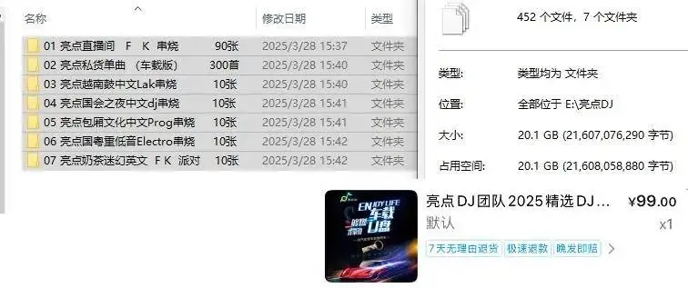 抖音卖的亮点DJ 2025精选DJ车载无损音乐第6期 20G