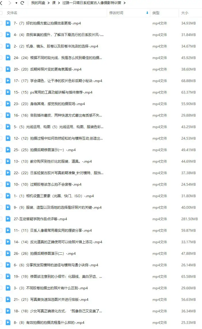 过路一只喵日系轻复古人像摄影特训营