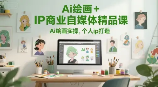 Ai绘画+IP商业自媒体精品课，Ai绘画实操个人ip打造
