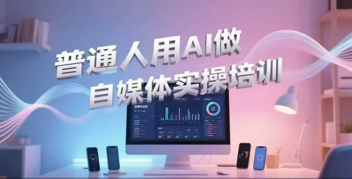 普通人用AI做自媒体实操培训，普通人一个人用ai做自媒体，视频制作、短视频引流、直播带货，轻松入门