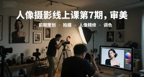 李觅青人像摄影线上课第7期，审美-前期策划-拍摄-人像精修-调色