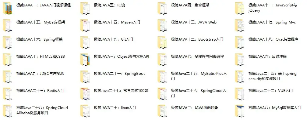 零基础极简JAVA学习专题（价值2382元）