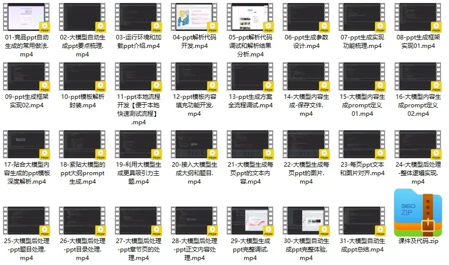 AIGC实战：从0到1实现大模型自动生成ppt价值398元