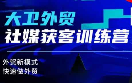 大卫老师·外贸社媒获客独家训练营，外贸新模式，快速做外贸