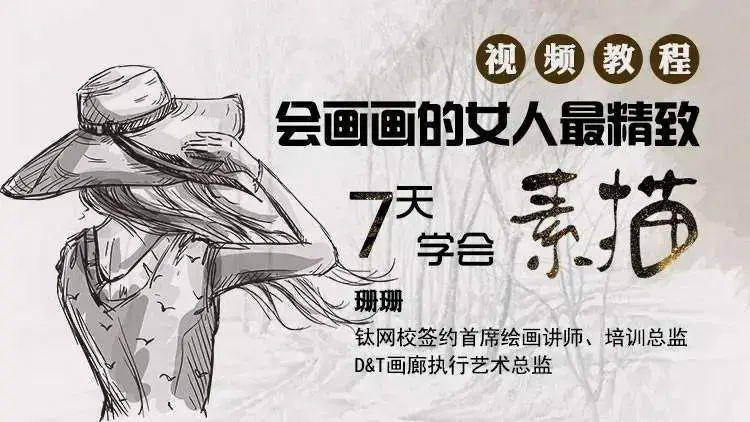 7天学会素描 绘画零基础入门 甜美教主珊珊老师 钛网校素描课程下载
