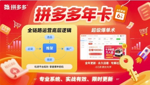 拼多多年卡【更新10月】拼多多全链路运营底层逻辑，超级爆单术