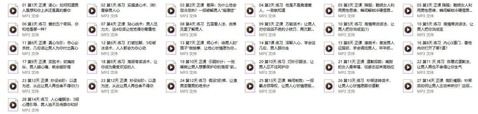 14天深度情感沟通课（音频）