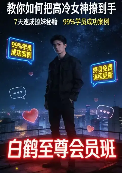 白鹤至尊会员班课程，教你如何把高冷女神撩到手