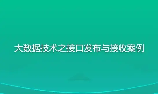尚硅谷大数据技术之接口发布与接收案例