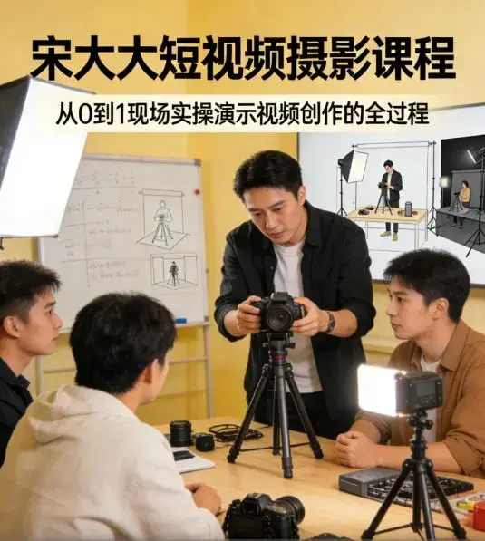 宋大大短视频摄影课程，从0到1现场实操演示视频创作的全过程